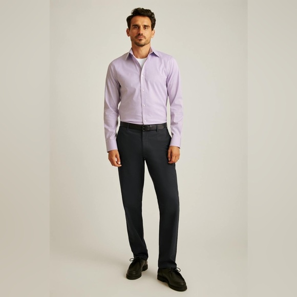 Bonobos Weekday Warrior Dress Shirt‎ Lavender Micro Houndstooth Men’s Size 16/34 - Picture 1 of 8